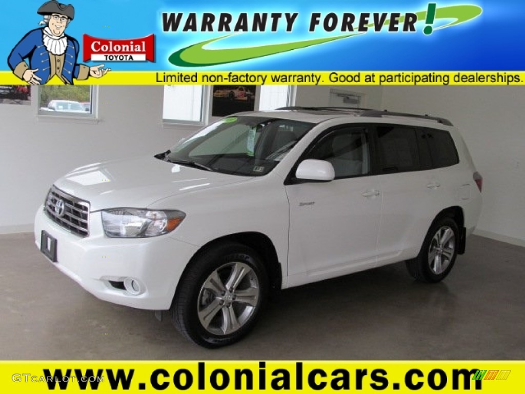 2009 Highlander Sport 4WD - Blizzard White Pearl / Black photo #1