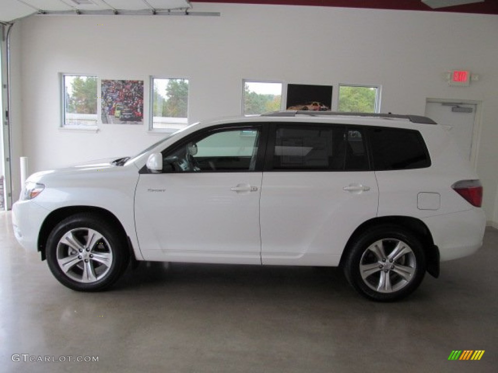 2009 Highlander Sport 4WD - Blizzard White Pearl / Black photo #2