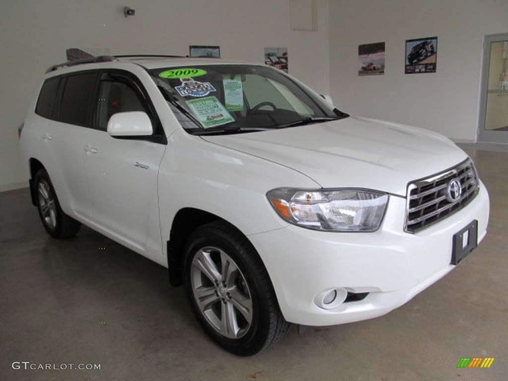2009 Highlander Sport 4WD - Blizzard White Pearl / Black photo #6