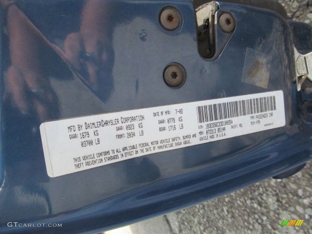 2003 Neon SXT - Atlantic Blue Pearl / Dark Slate Gray photo #19