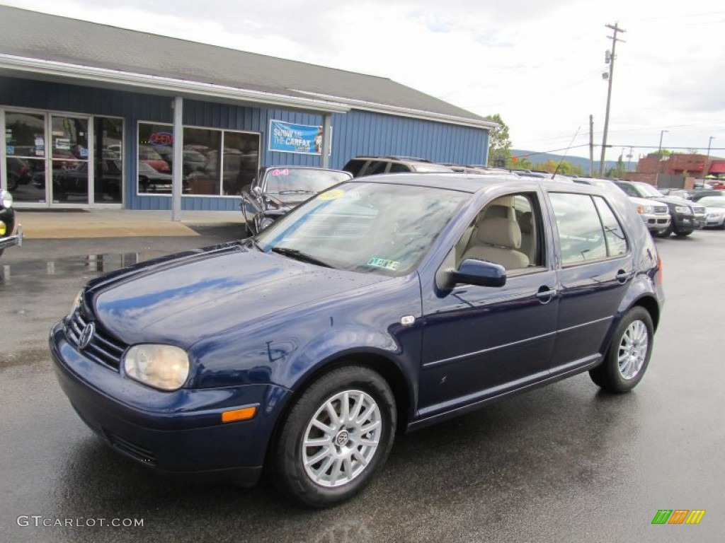 2004 Golf GLS 4 Door - Indigo Blue Metallic / Beige photo #1