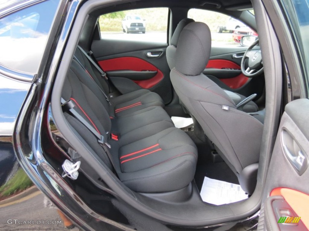 Black/Ruby Red Interior 2013 Dodge Dart Rallye Photo #71543764