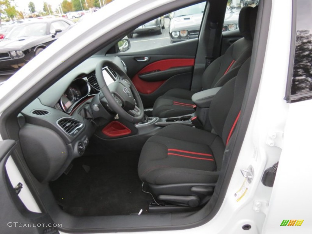 Black/Ruby Red Interior 2013 Dodge Dart Rallye Photo #71543968