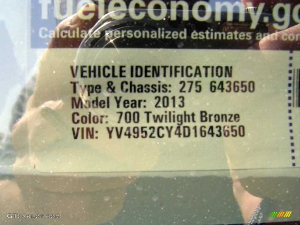 2013 XC90 Color Code 700 for Twilight Bronze Metallic Photo #71544364