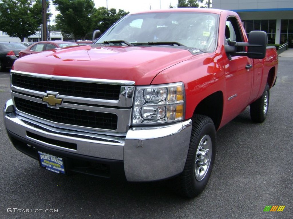 2010 Silverado 2500HD Regular Cab 4x4 - Victory Red / Dark Titanium photo #1