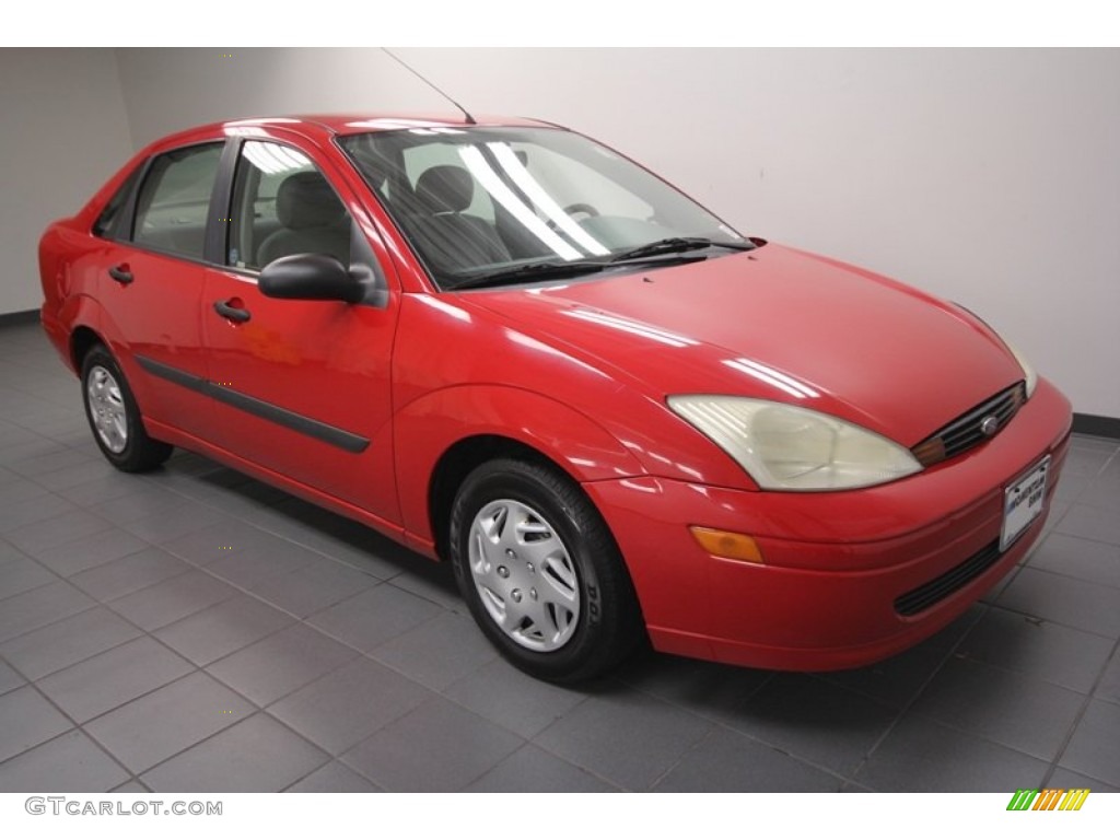 2002 Focus LX Sedan - Infra Red / Medium Graphite photo #8