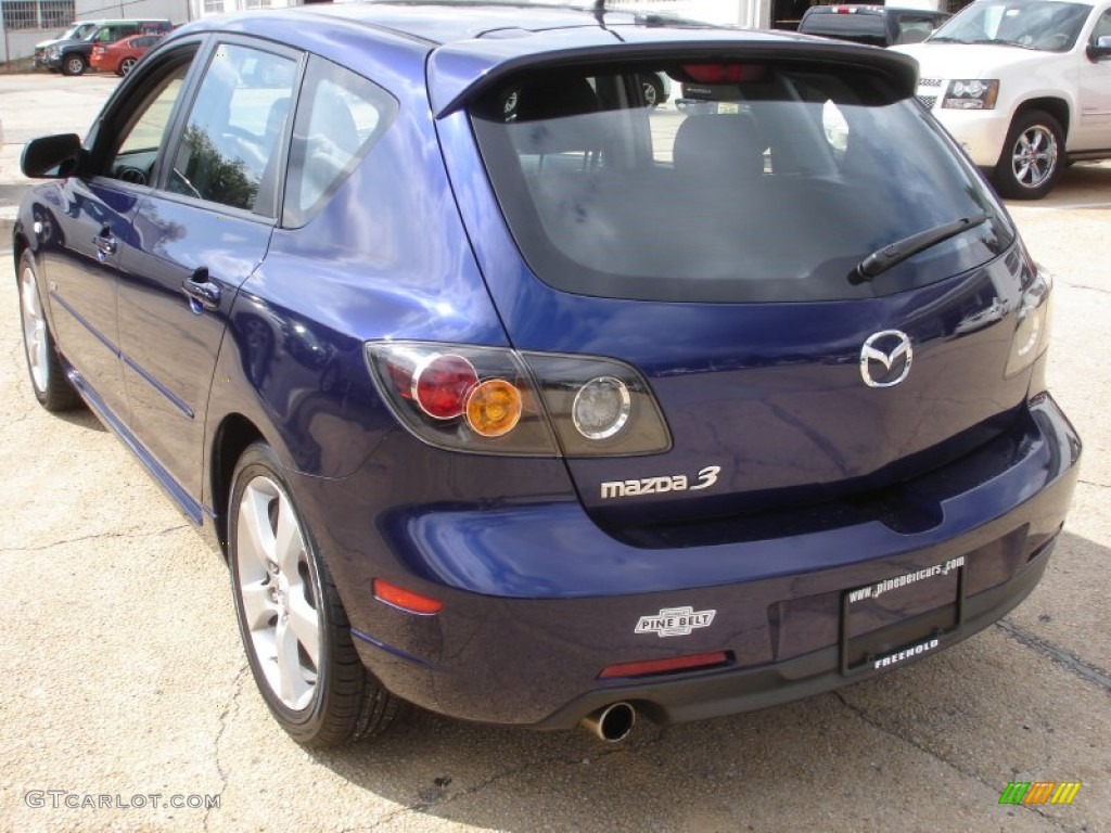 2005 MAZDA3 s Hatchback - Strato Blue Mica / Black/Blue photo #6