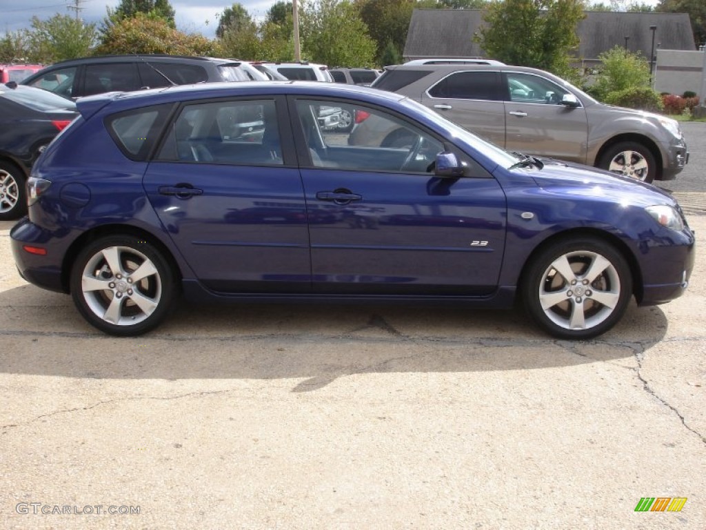 2005 MAZDA3 s Hatchback - Strato Blue Mica / Black/Blue photo #7