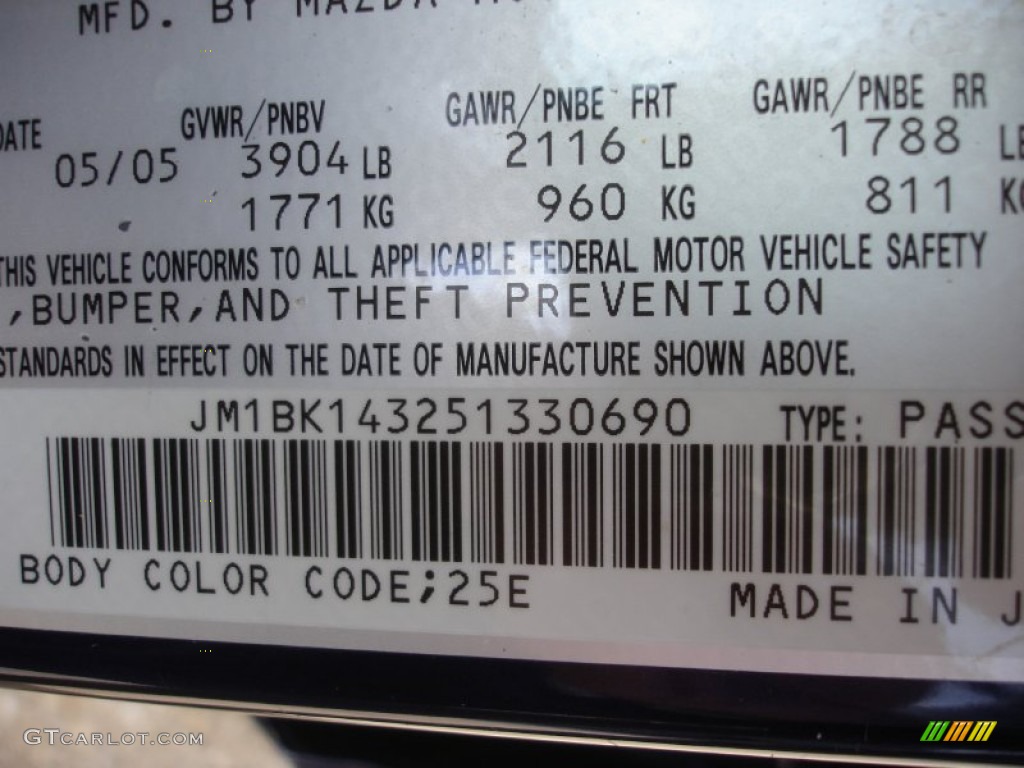 2005 MAZDA3 s Hatchback - Strato Blue Mica / Black/Blue photo #15