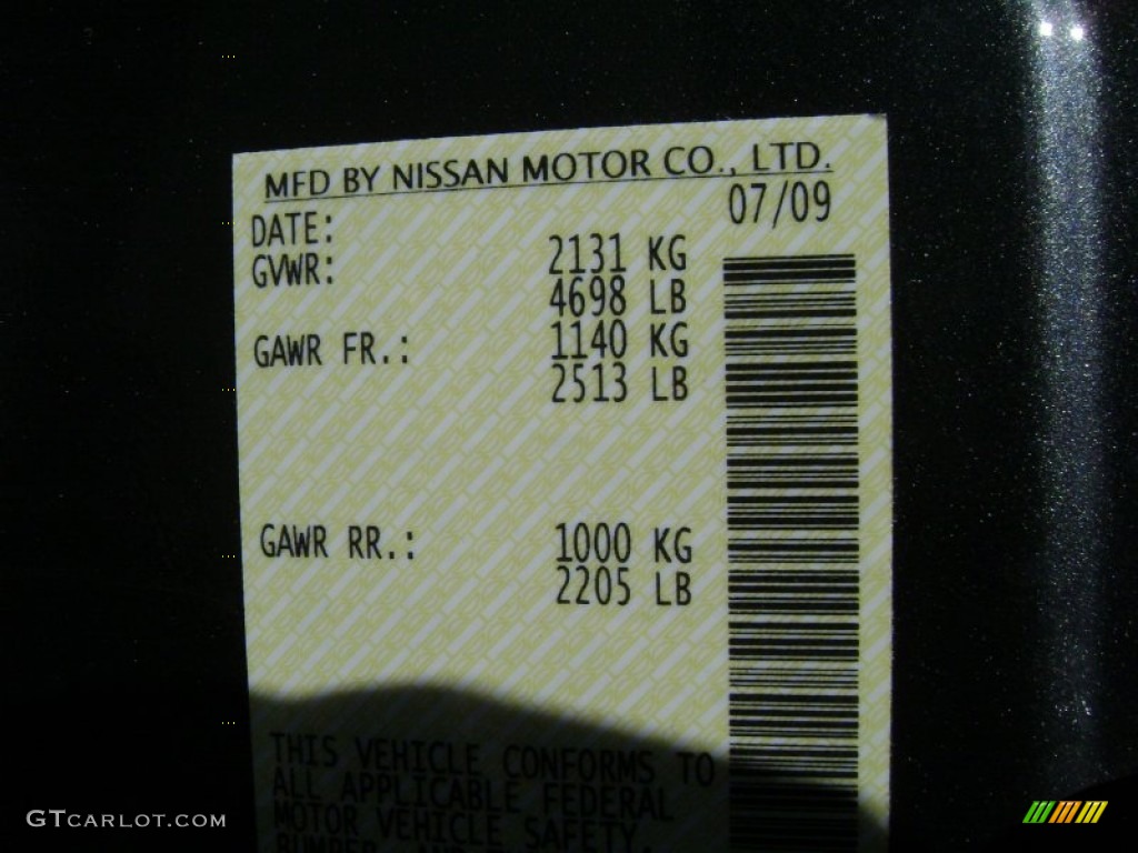 2009 Maxima 3.5 S - Dark Slate Metallic / Charcoal photo #15