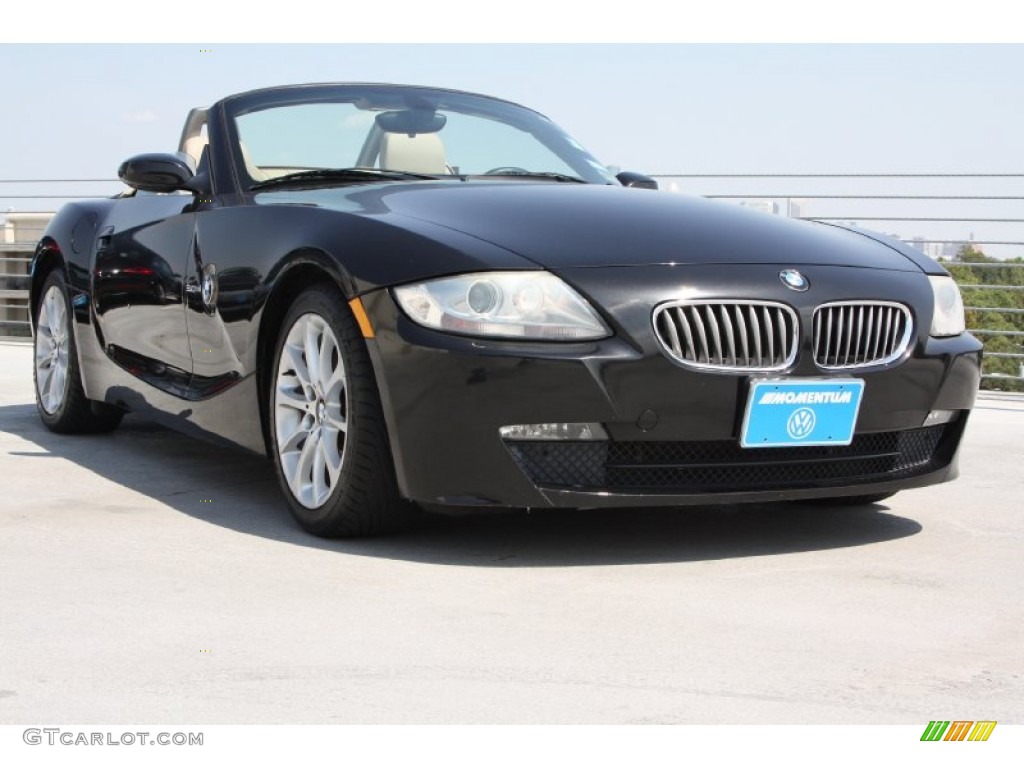 2006 Z4 3.0si Roadster - Black Sapphire Metallic / Beige photo #1