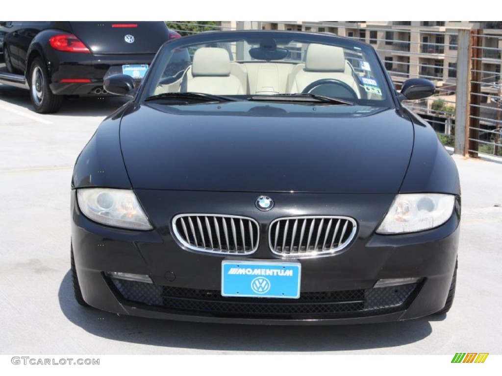 2006 Z4 3.0si Roadster - Black Sapphire Metallic / Beige photo #2