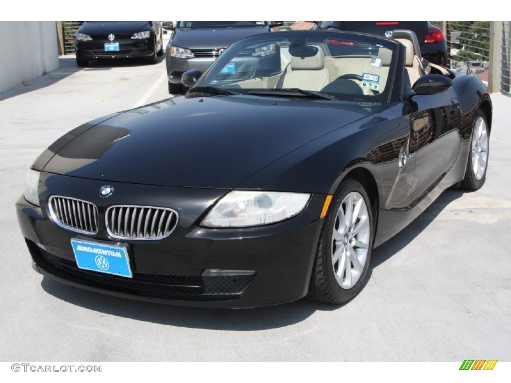 2006 Z4 3.0si Roadster - Black Sapphire Metallic / Beige photo #3