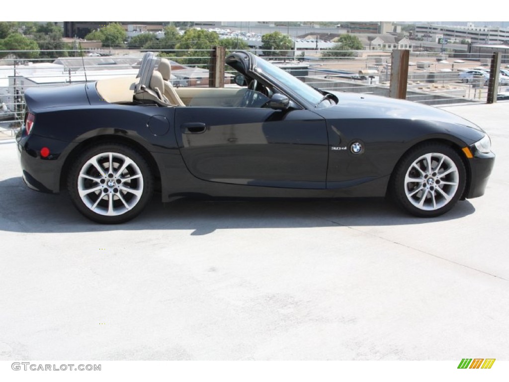 2006 Z4 3.0si Roadster - Black Sapphire Metallic / Beige photo #4