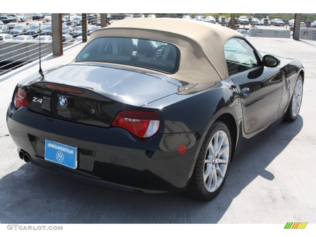 2006 Z4 3.0si Roadster - Black Sapphire Metallic / Beige photo #7
