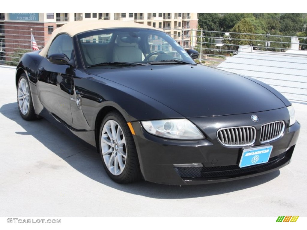 2006 Z4 3.0si Roadster - Black Sapphire Metallic / Beige photo #8