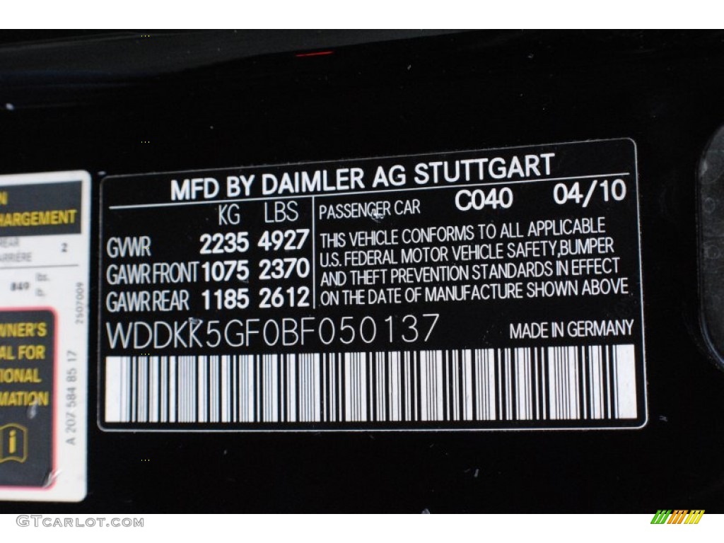 2011 E Color Code 040 for Black Photo #71549896