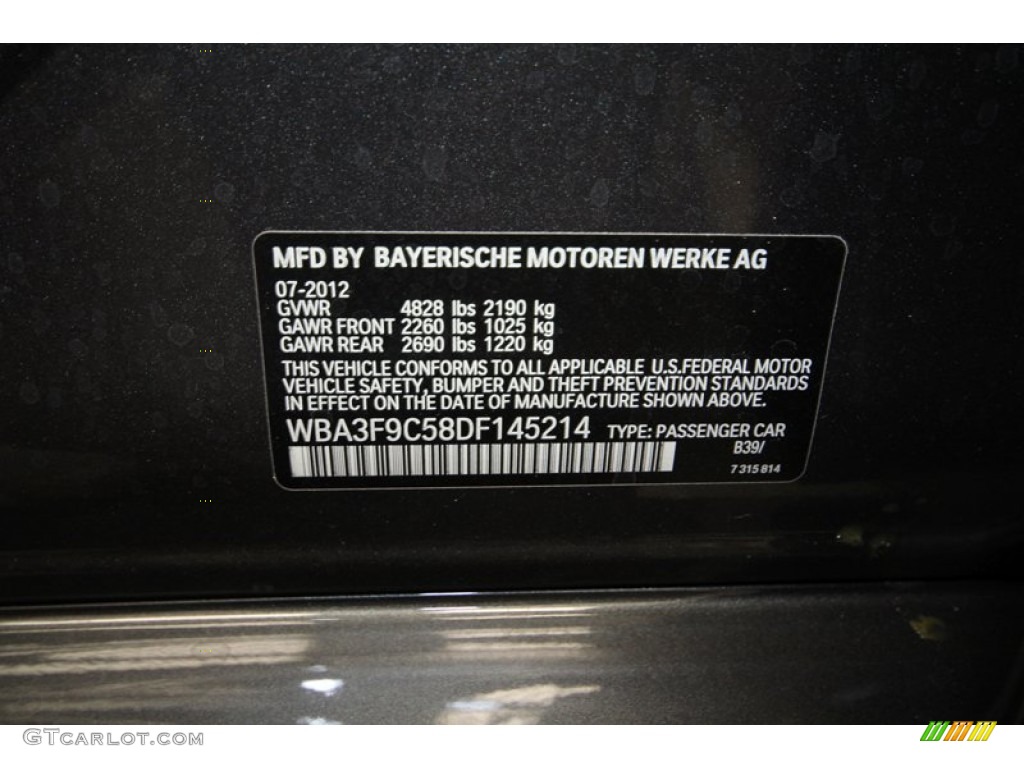 2013 3 Series Color Code B39 for Mineral Grey Metallic Photo #71552893