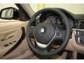 2013 BMW 3 Series Veneto Beige Interior Steering Wheel Photo