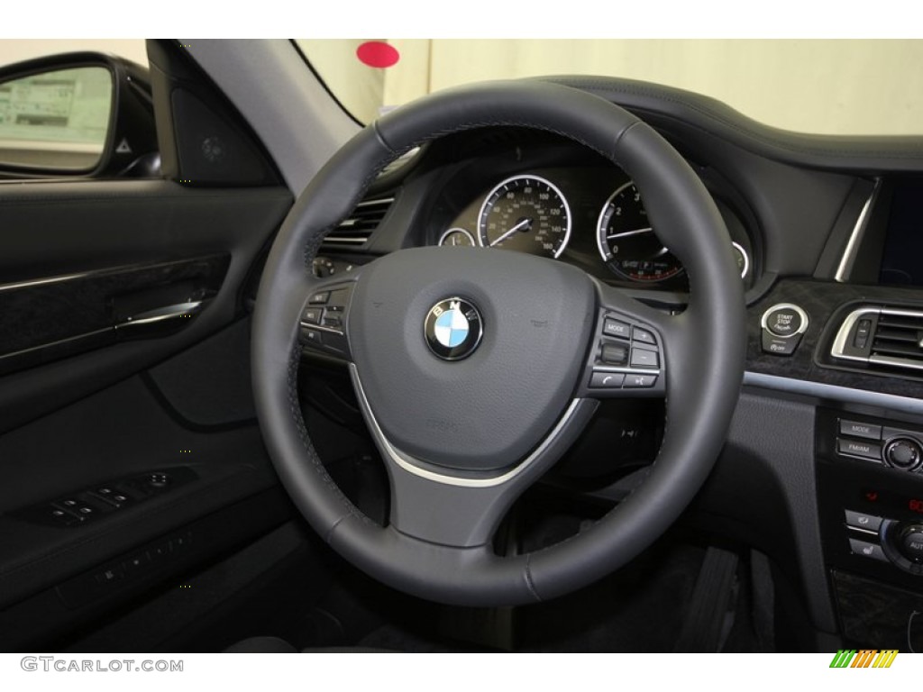 2013 BMW 7 Series 740i Sedan Black Steering Wheel Photo #71553782