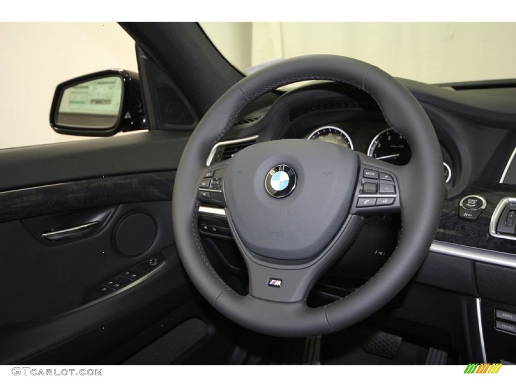 2013 BMW 5 Series 535i Gran Turismo Black Steering Wheel Photo #71554552