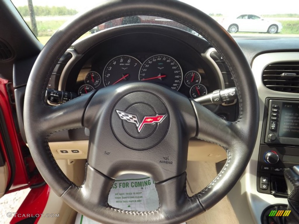 2005 Chevrolet Corvette Coupe Cashmere Steering Wheel Photo #71556376