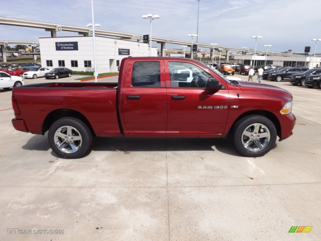 Deep Cherry Red Crystal Pearl 2012 Dodge Ram 1500 Express Quad Cab 4x4 Exterior Photo #71558260