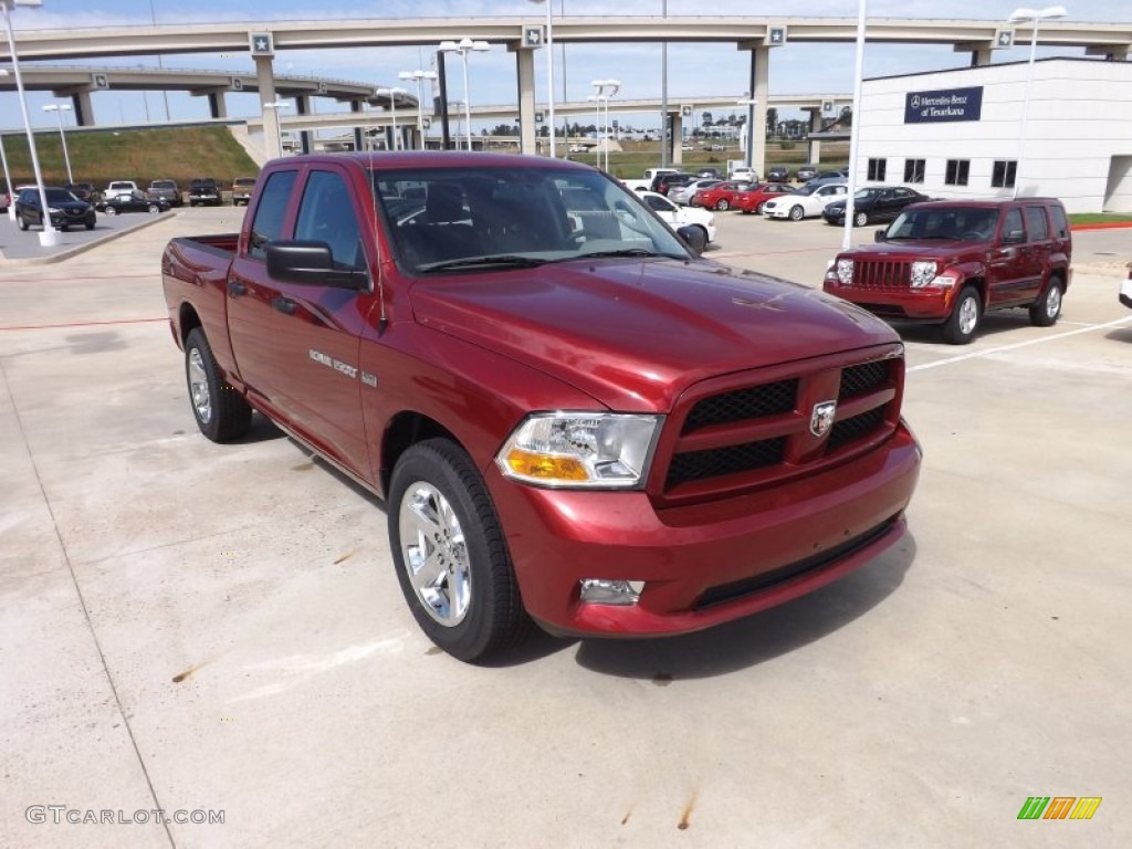 Deep Cherry Red Crystal Pearl 2012 Dodge Ram 1500 Express Quad Cab 4x4 Exterior Photo #71558272