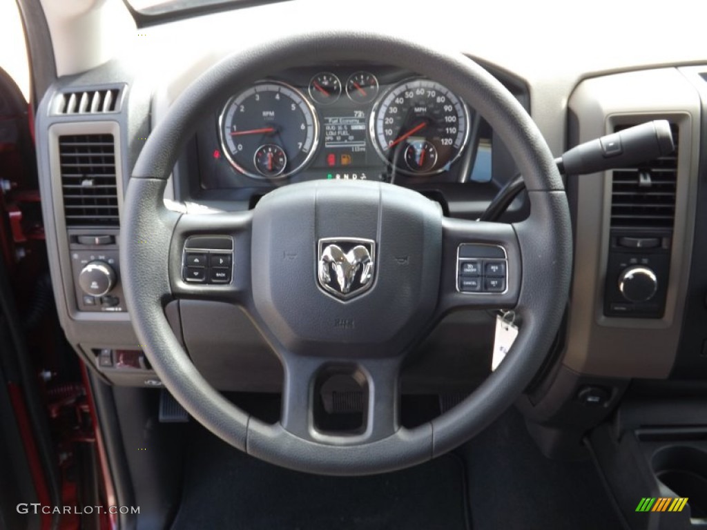 2012 Dodge Ram 1500 Express Quad Cab 4x4 Dark Slate Gray/Medium Graystone Steering Wheel Photo #71558296
