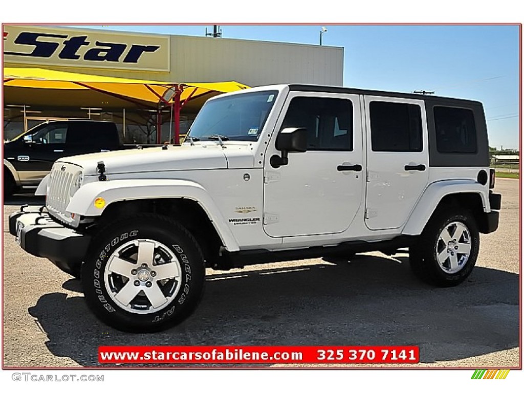 2010 Stone White Jeep Wrangler Unlimited Sahara 4x4 71531737 Photo 11