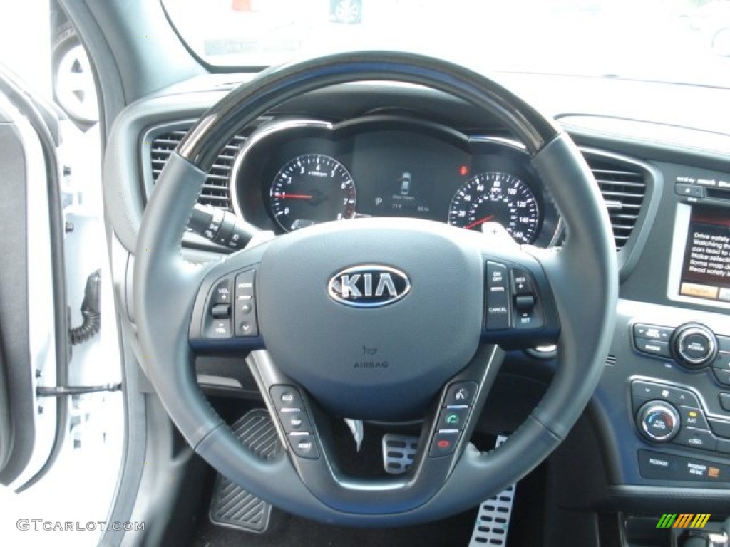 2013 Kia Optima SX Limited Black Steering Wheel Photo #71560306