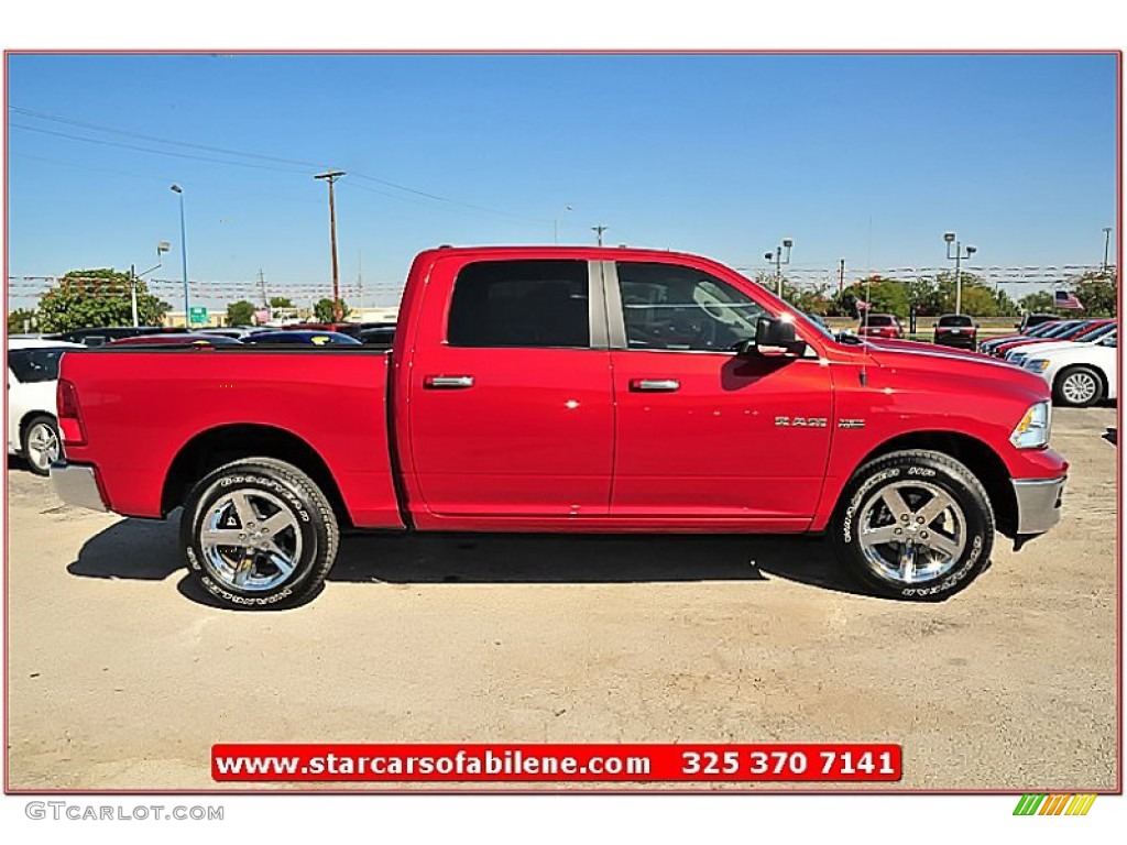 2010 Ram 1500 Lone Star Crew Cab 4x4 - Inferno Red Crystal Pearl / Dark Slate/Medium Graystone photo #7