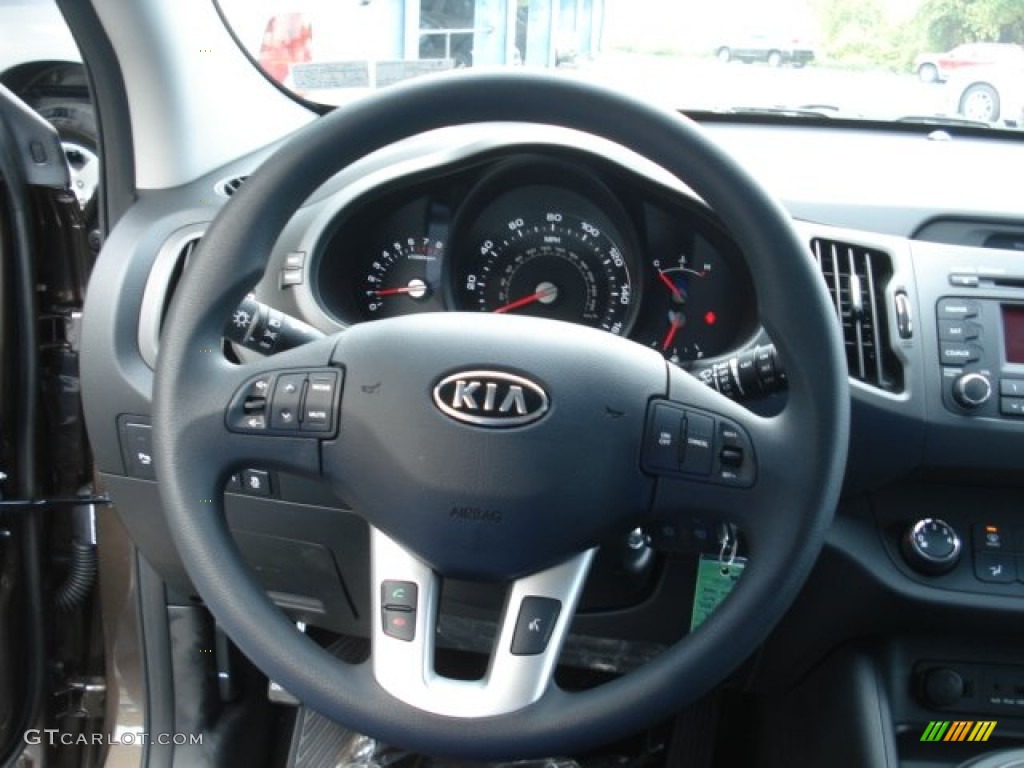 2012 Kia Sportage LX AWD Black Steering Wheel Photo #71561500