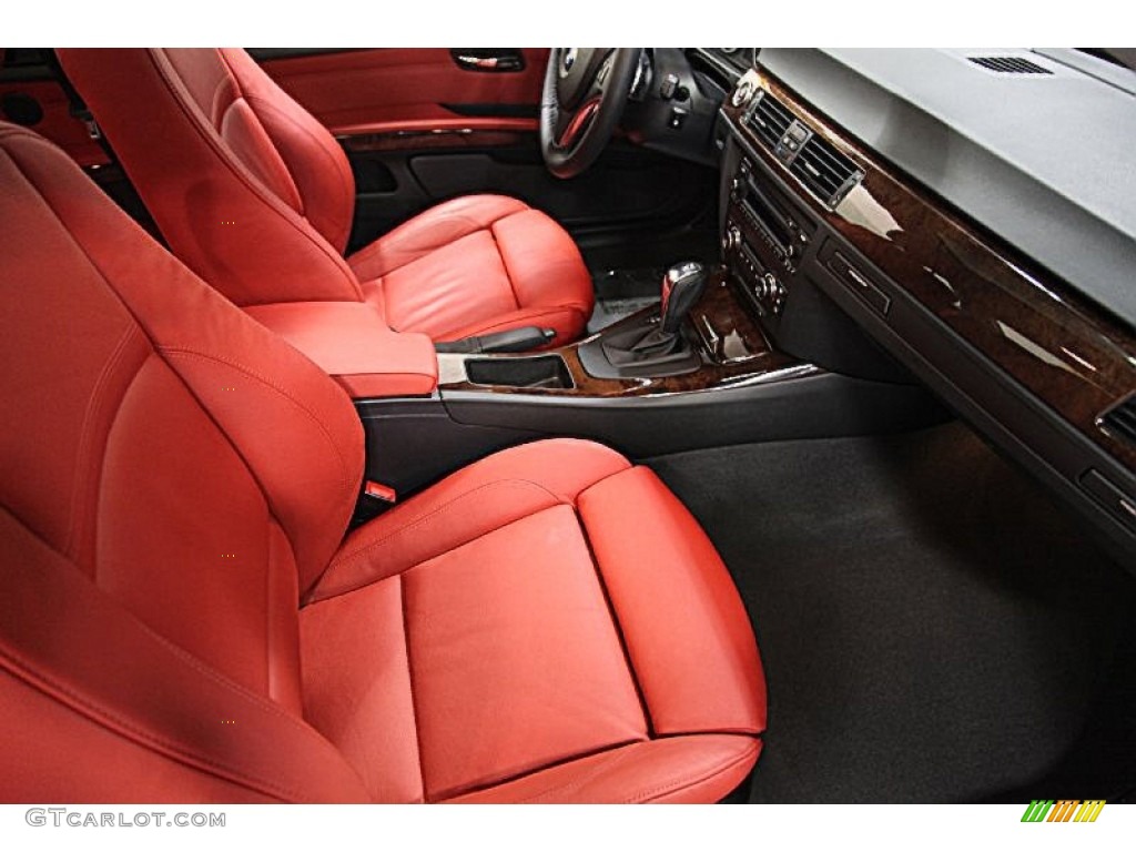 2009 3 Series 328i Coupe - Alpine White / Coral Red/Black Dakota Leather photo #9