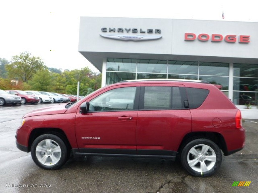 Deep Cherry Red Crystal Pearl 2013 Jeep Compass Sport 4x4 Exterior Photo #71564398