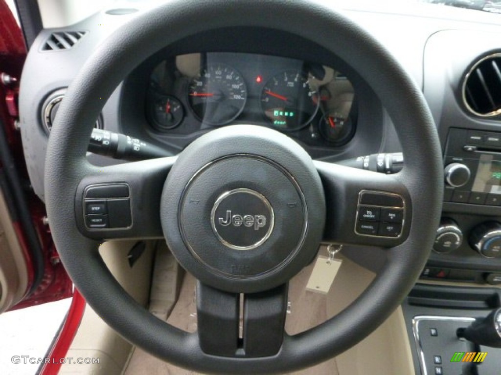 2013 Jeep Compass Sport 4x4 Dark Slate Gray/Light Pebble Steering Wheel Photo #71564521