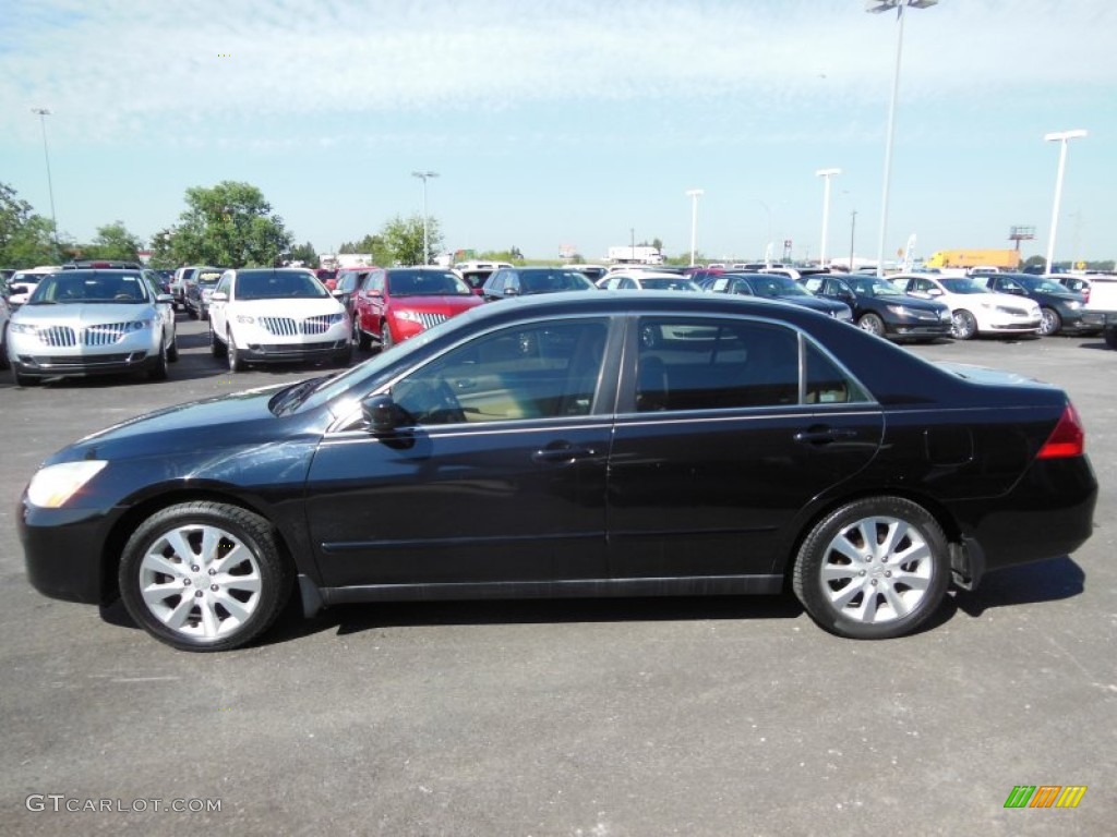 2006 Accord LX V6 Sedan - Nighthawk Black Pearl / Ivory photo #5