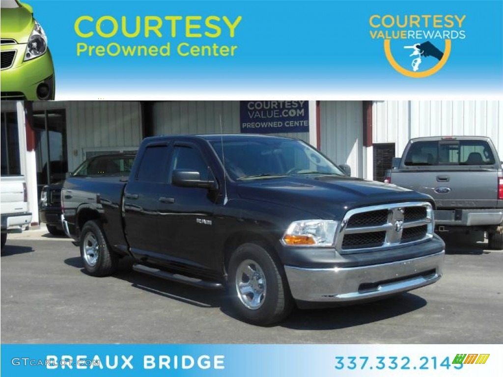 2010 Ram 1500 ST Quad Cab - Brilliant Black Crystal Pearl / Dark Slate/Medium Graystone photo #1