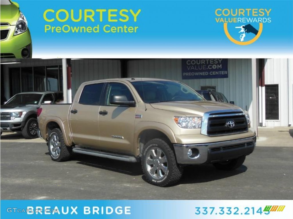 2010 Tundra SR5 CrewMax - Sandy Beach Metallic / Sand Beige photo #1