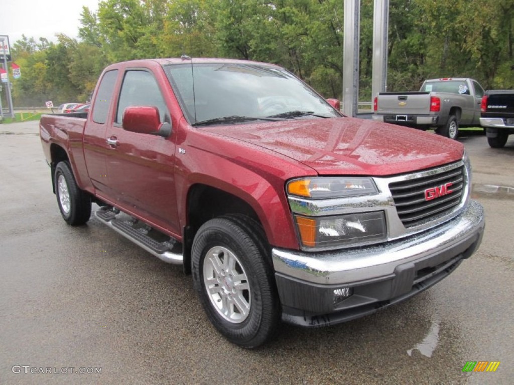 Merlot Jewel Metallic 2010 GMC Canyon SLE Extended Cab 4x4 Exterior Photo #71569027