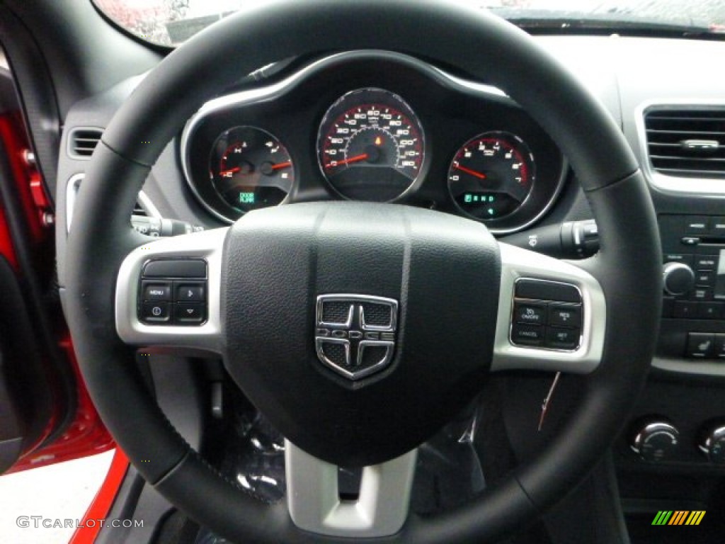 2013 Dodge Avenger SXT V6 Black Steering Wheel Photo #71572751