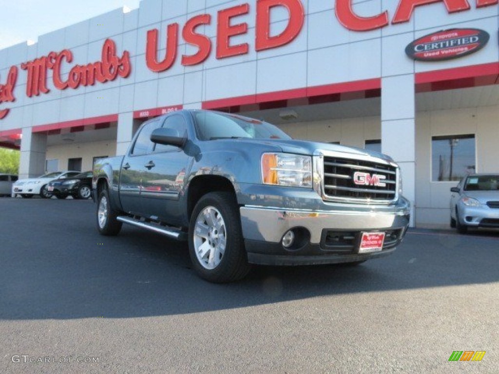 2008 Sierra 1500 SLE Crew Cab - Stealth Gray Metallic / Light Titanium photo #1