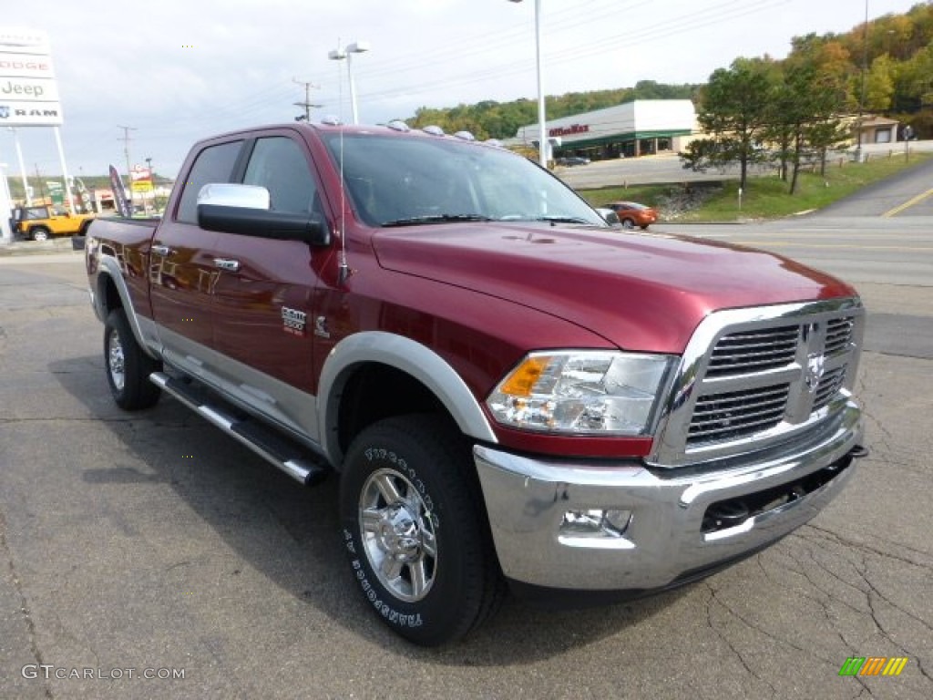 Deep Cherry Red Crystal Pearl 2012 Dodge Ram 2500 HD Laramie Crew Cab 4x4 Exterior Photo #71574650