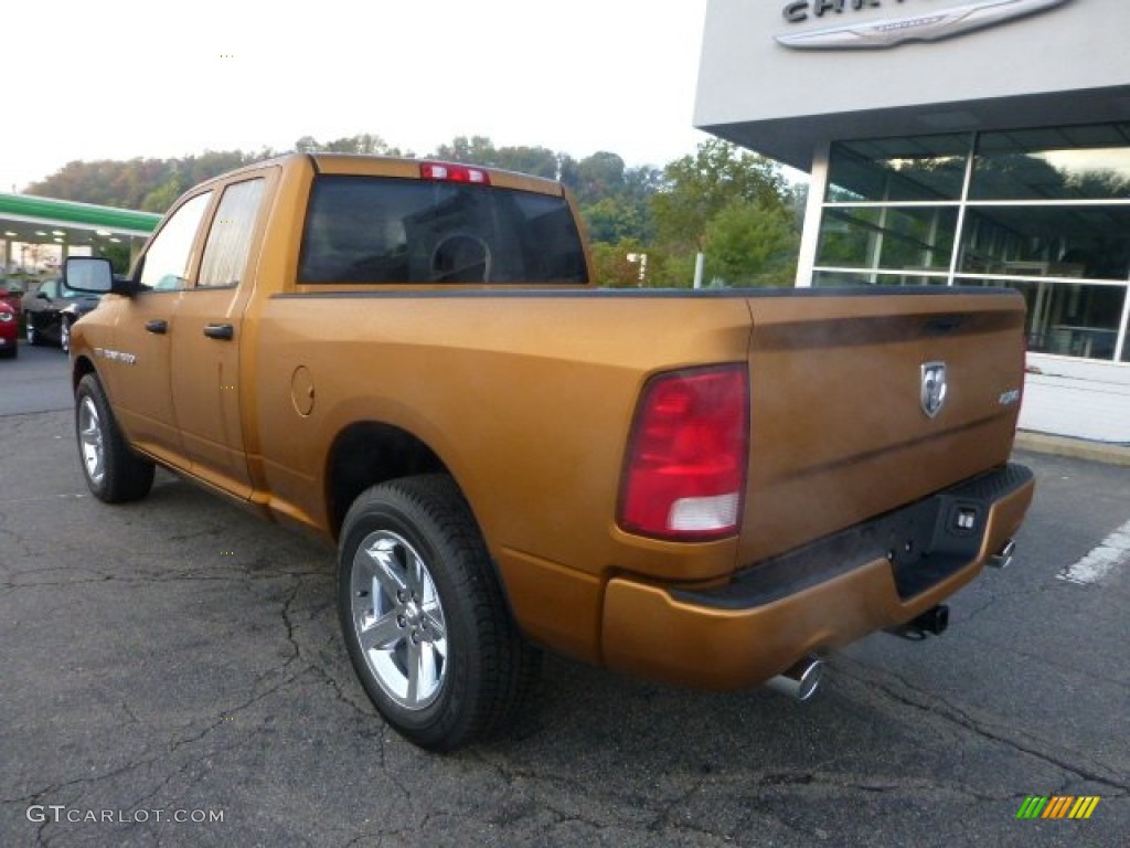 2012 Ram 1500 Express Quad Cab 4x4 - Tequila Sunrise Pearl / Dark Slate Gray/Medium Graystone photo #3