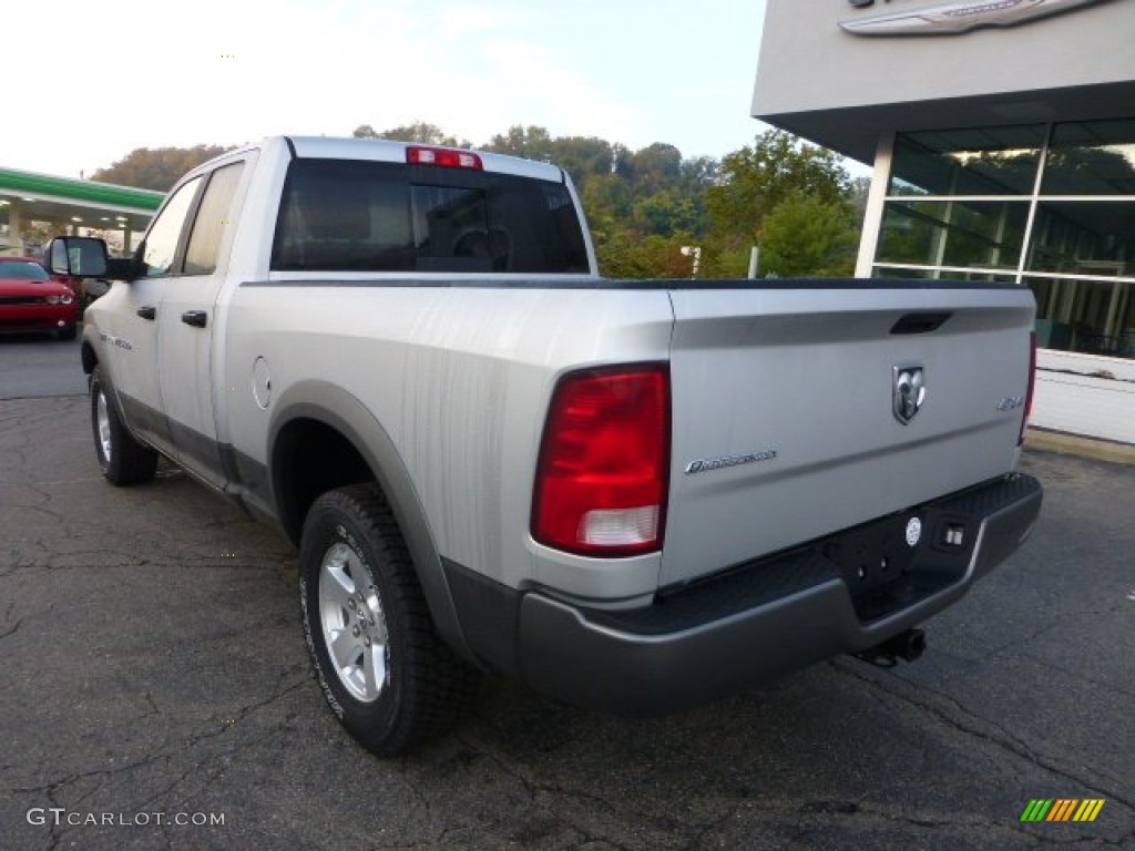 2012 Ram 1500 Outdoorsman Quad Cab 4x4 - Bright Silver Metallic / Dark Slate Gray/Medium Graystone photo #3