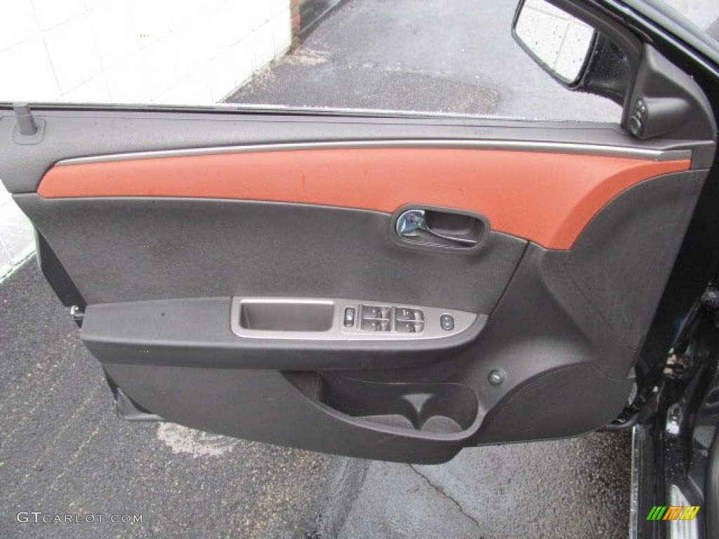 2008 Chevrolet Malibu LTZ Sedan Ebony/Brick Red Door Panel Photo #71578391