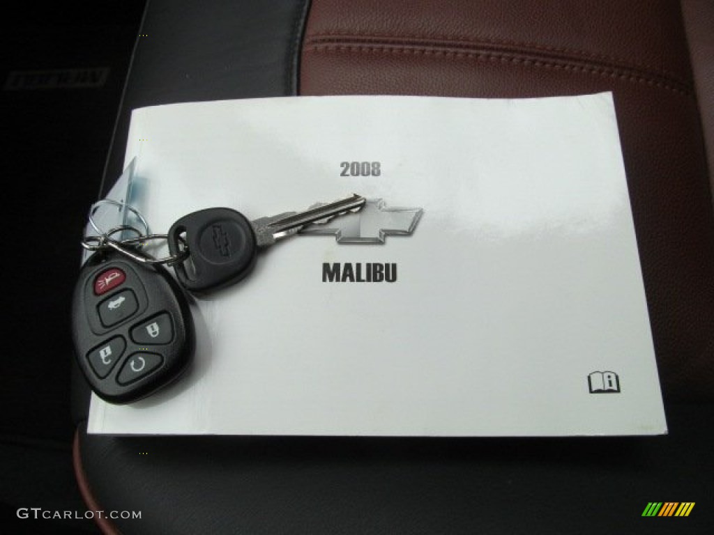 2008 Malibu LTZ Sedan - Black Granite Metallic / Ebony/Brick Red photo #23