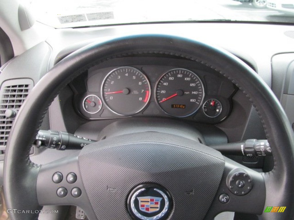 2007 Cadillac CTS Sedan Ebony Steering Wheel Photo #71580110