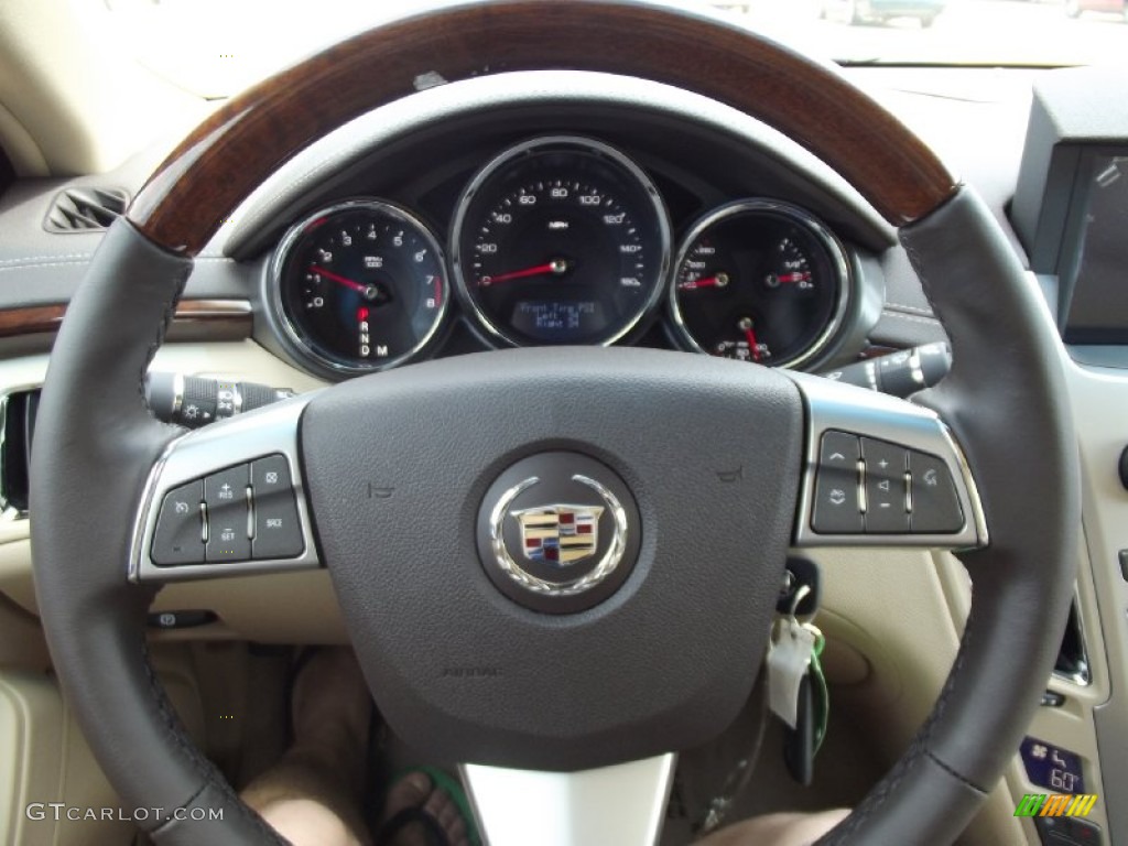 2013 Cadillac CTS 3.6 Sedan Cashmere/Cocoa Steering Wheel Photo #71582381