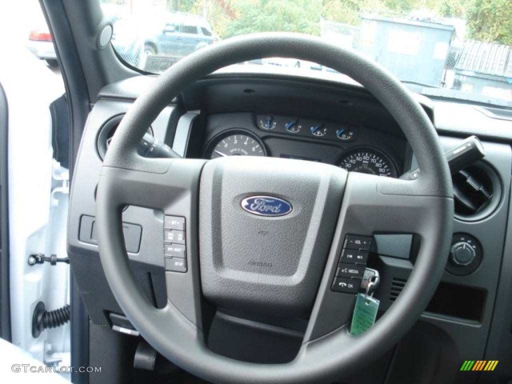 2013 Ford F150 XL SuperCab 4x4 Steel Gray Steering Wheel Photo #71583425
